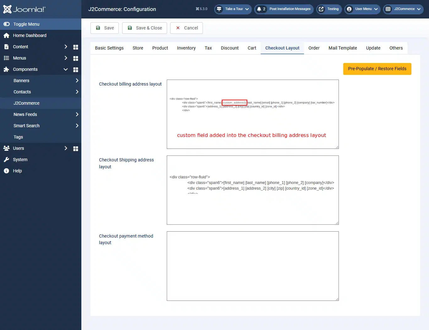 Adding custom fields to the checkout